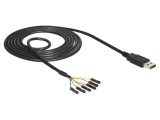 Cablu USB 2.0 DELOCK 83787, USB A 1pin x6, 1.8m, Negru, 26AWG
