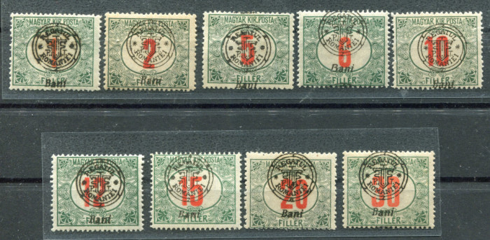 1919 , Mi 2 II - 10 II , Porto , Em. Oradea , serie completa - MNH , semnata