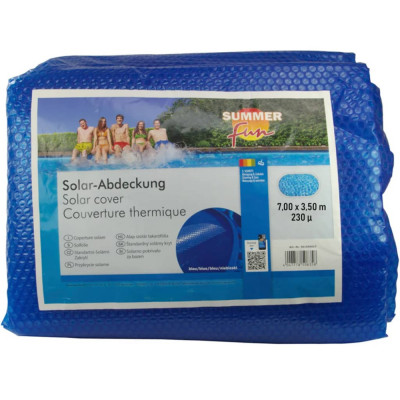 Summer Fun Prelata piscina solara de vara albastru 700x350 cm PE oval GartenMobel Dekor foto