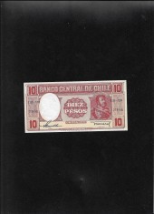 Rar! Chile 10 Pesos 1947(58) seria775158 aunc foto