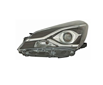 Far Toyota Yaris, 05.2017-12.2020, montare fata, stanga, cu lentile; cu lumini de zi tip LED; HiR2+LED+WY21W; electric; fara motor; halogen, DEPO foto