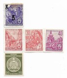 Germania Democrata - Marci diverse, 5 buc., 1954-1957 - valori neobliterate