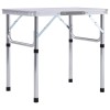 Gossi masa de camping pliabila, alb, 60 x 45 cm, aluminiu
