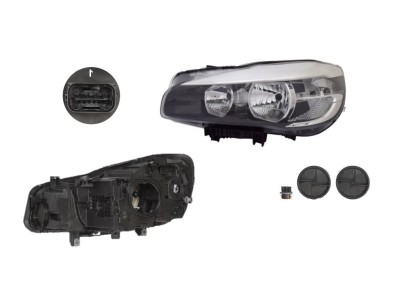 Far BMW Seria 2 Active/Grand Tourer (F45/F46, 06.2014-, partea Stanga, electric, cu motoras, tip bec H7+H7, Magneti Marelli foto
