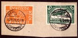Seria Completă Poștă Aeriană Germania 1919, Ștampile de Primă Zi Berlin pe Fragment, 2v (Mi. 111-112) -A222