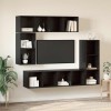 VidaXL Set comodă TV Pe perete 4 pcs Stejar negru 37 x 37 x 142.5 cm 3393223