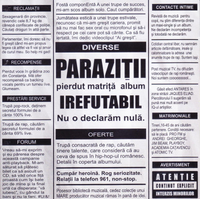 CD Hip Hop: Parazitii - Irefutabil ( 2017, reissue original, stare foarte buna ) foto