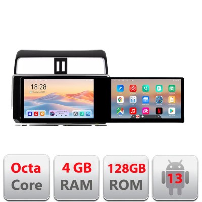 Navigatie Toyota Prado J150 2018- Kit-1065 Edotec 2 ecrane 8 core 4+128 21.6 inch Incell android Wifi 5Ghz gps internet CarStore Technology foto