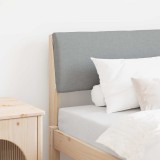 VidaXL Tăblie tapițată Gri deschis 75 cm Lemn de pin masiv 879149