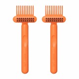 Cumpara ieftin Set 2 curatatoare portocalii 16 x 5 cm pentru perii de par si piepteni
