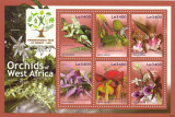 Sierra Leone 2011-Flora,Orhidee,Bloc 6 valori dantelate,MNH,Mi.5533-5538KB, Nestampilat