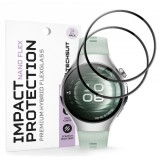 Folie Protectie Techsuit Nano Flex pentru Huawei Watch 5 42mm, Set 2 bucati, Plastic, Neagra