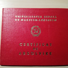 Certif absolvire Univ. de Marxism - Leninism, curs seral, FILOZOFIE, anii 70