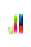 Set 50 pahare de shot, 60 ml, 4 culori, transparente, plastic reutilizabil