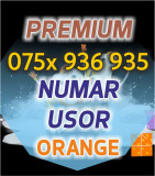Numar PREMIUM Orange VIP - 075x.936.935 - Platina Usor aur numere usoare cartele