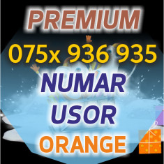 Numar PREMIUM Orange VIP - 075x.936.935 - Platina Usor aur numere usoare cartele