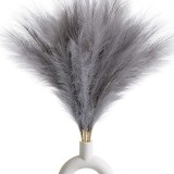 Set 3 Fire Iarba de Pampas Artificiala pentru, Amenajari si Decoratiuni Interioare, Material de Calitate Premium, Matase Fina, Inaltime 43.5 cm, Gri C