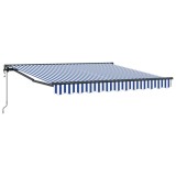 vidaXL Cortina Retractabilă Albastru și Alb 350 x 250 cm 3330200