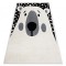 Covor modern pentru copii JOY Teddy, urs - structural pe două niveluri de l&acirc;nă crem / negru, 160x220 cm