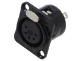 Conector XLR 5 pini soclu mamă REAN RC5FDL-B 7,5A bronz lipire