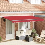 vidaXL Cortina Retractabilă Roșu 400 x 200 cm Poliester, Aluminiu