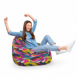 Fotoliu Puf Bean Bag tip Para XL Graffiti Abstract Grunge, Updeco