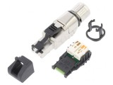 Mufă RJ45 Cat 6a cu Ecranare și Capacul de Protecție Aurit