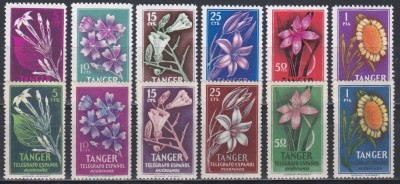 Tangerul Spaniol 1957 - Flori, 2 Serii, Set complet, MNH (vezi descrierea) foto