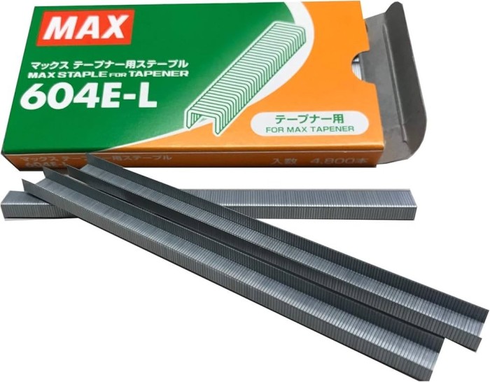 Set capse pentru aparat de legat via 604E-L, 4800 buc, MAX, Japonia, NRP039