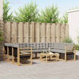 vidaXL Set de canapele de exterior cu pernă 10 pcs Alb și gri deschis 3389873