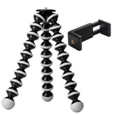 Mini trepied flexibil cu suport de telefon dublu filet, filet universal 1 4 pentru telefon, camere, GoPro foto