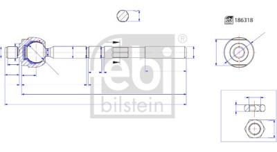 FEBI BILSTEIN 186318 Articulatie axiala, cap de bara foto