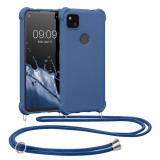 Husa pentru Google Pixel 4a, Silicon, Albastru, 53842.17, Textil, Carcasa, Kwmobile