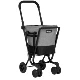 Cărucior Cumpărături Playmarket EASY Negru 45L, 4 Roți, Metal, 25kg, 96x35x30cm