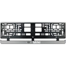 Set 2 bucati, suport numar inmatriculare argintiu Mini