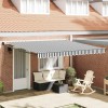 Copertină retractabilă antracit/alb, 4x3 m, textil/aluminiu