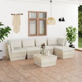 Cumpara ieftin Set mobilier grădină din paleți cu perne, 6 piese, lemn molid