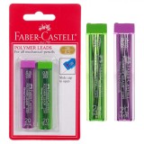 Set Mine Creion Mecanic Faber Castell, 0.5mm, 2B, 2 Bucăți, Verde și Lila