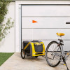 VidaXL Remorcă bicicletă animale companie, galben/gri, oxford/fier