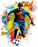 Cumpara ieftin Sticker decorativ, Jucator Fotbal, Multicolor, 74 cm, 1335STK-15