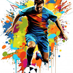 Sticker decorativ, Jucator Fotbal, Multicolor, 74 cm, 1335STK-15