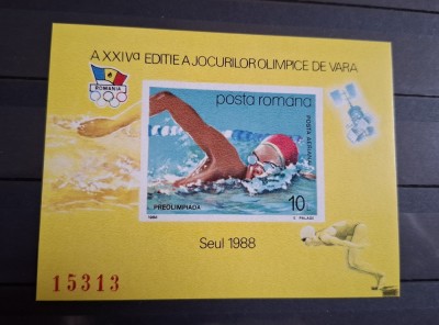 Romania MNH 1988 - Jocurile Olimpice Seul Preolimpiada - LP 1204 foto
