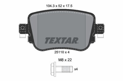 TEXTAR 2511003 Q+ set placute frana,frana disc foto