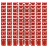 VidaXL Borcane din sticlă pentru gem, capace roșii, 96 buc., 230 ml