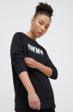 Dkny bluza femei, culoarea negru, cu imprimeu