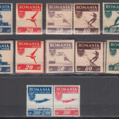 ROMANIA 1946 LP 199 LP 200 OSP DANTELAT + NEDANTELAT+ P.A. SERII MNH