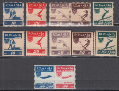 ROMANIA 1946 LP 199 LP 200 OSP DANTELAT + NEDANTELAT+ P.A. SERII MNH foto