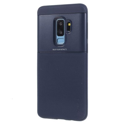 Husa de protectie pentru Samsung Galaxy S9 Plus Ipaky Elegant Grid Design TPU Hybrid Albastru foto