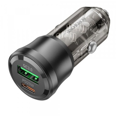 Incarcator Auto Borofone BZ25 Journey, 38W, 3A, 1 x USB-A - 1 x USB-C, Negru foto