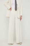 MAX&amp;Co. pantaloni femei, culoarea alb, drept, high waist 2416130000000, Max&amp;Co.